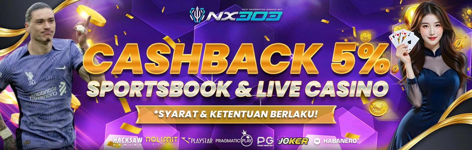 CASHBACK SPORTSBOOK DAN LIVECASINO 5%