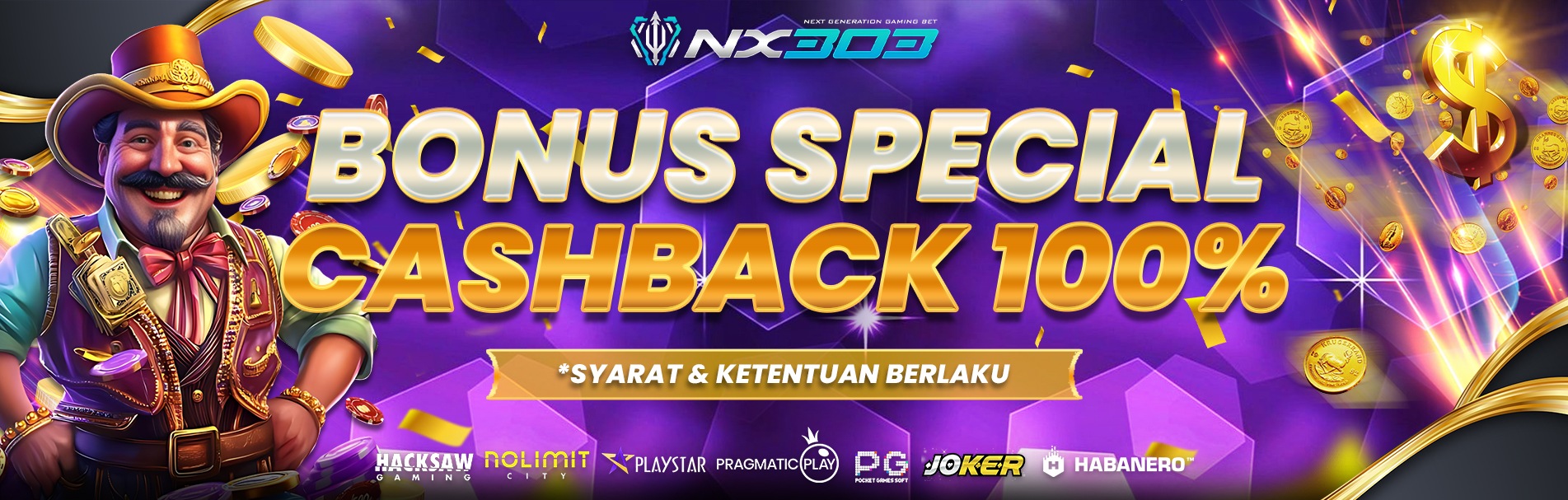 BONUS CASHBACK 100%