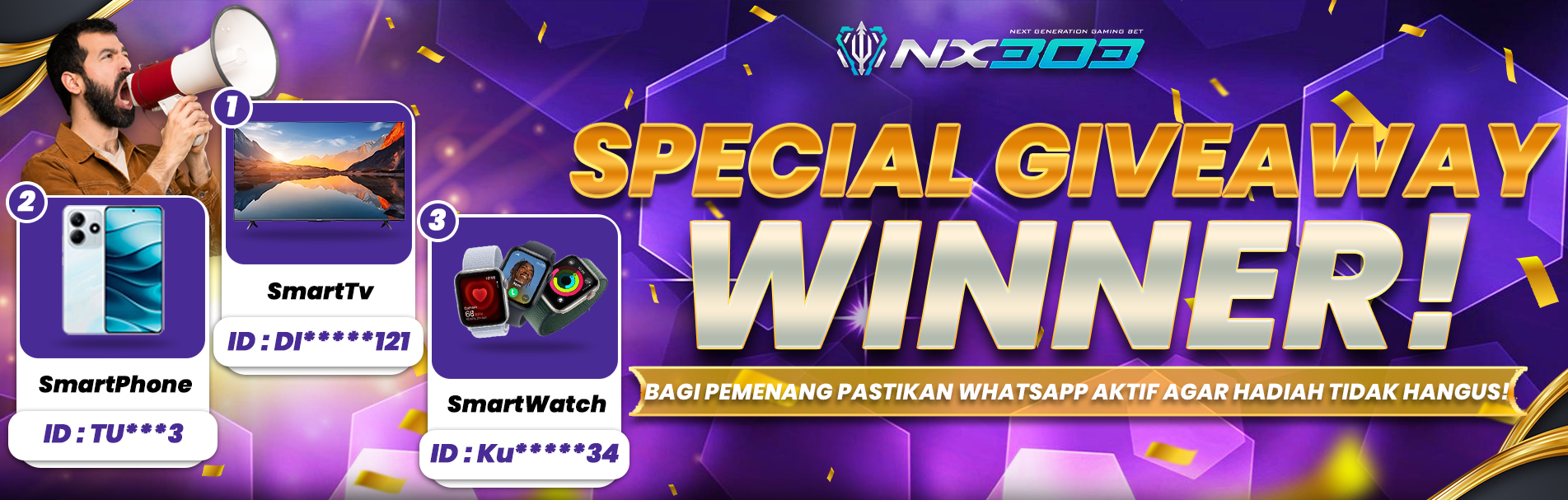 PEMENANG GIVE AWAY SPECIAL TURNOVER NX303