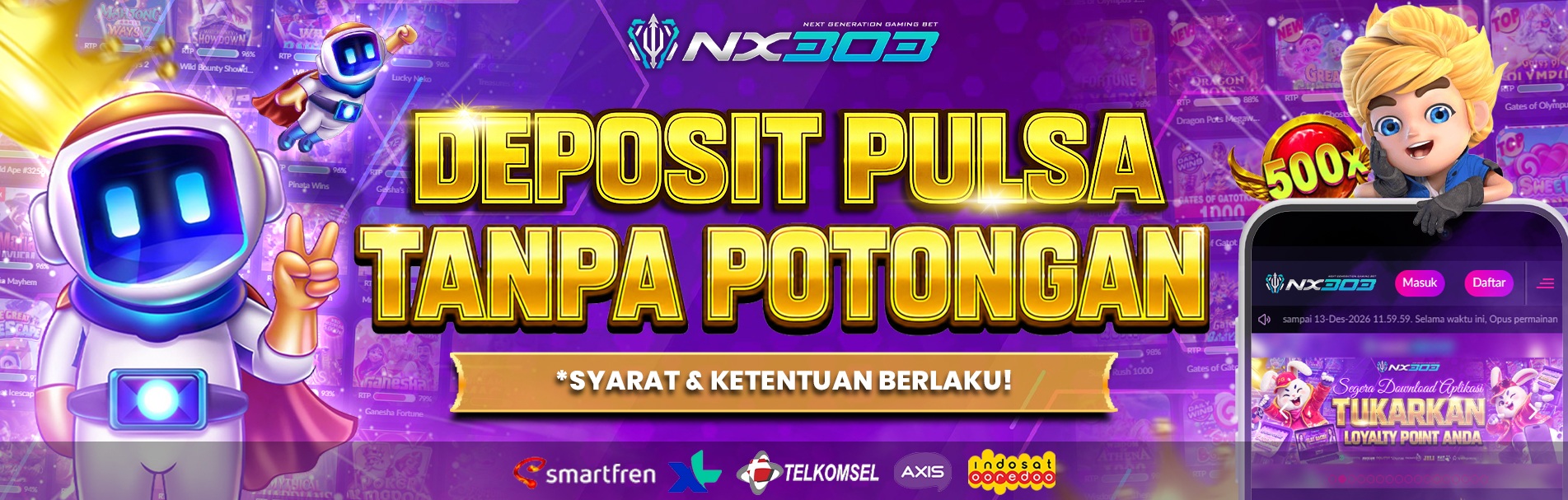 DEPOSIT PULSA 100% TANPA POTONGAN